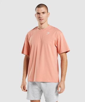 Pánské T Shirts Gymshark Essential Oversized Růžové | CZ 2428NWY